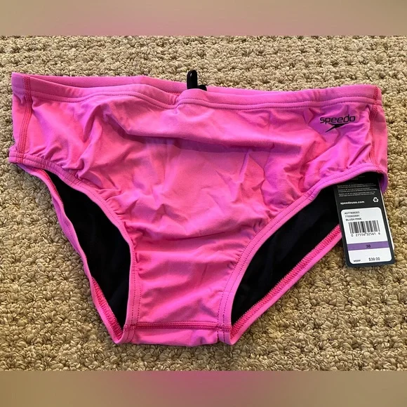 NWT pink Speedo swim brief Sizes 36 and 38 - Picture 2 of 10